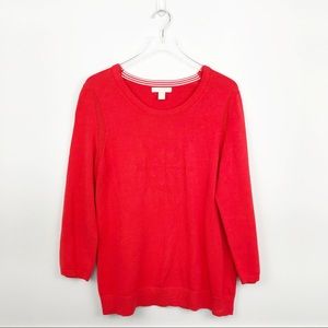 Banana Republic Nautical Helm Crewneck Sweater Red